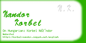 nandor korbel business card